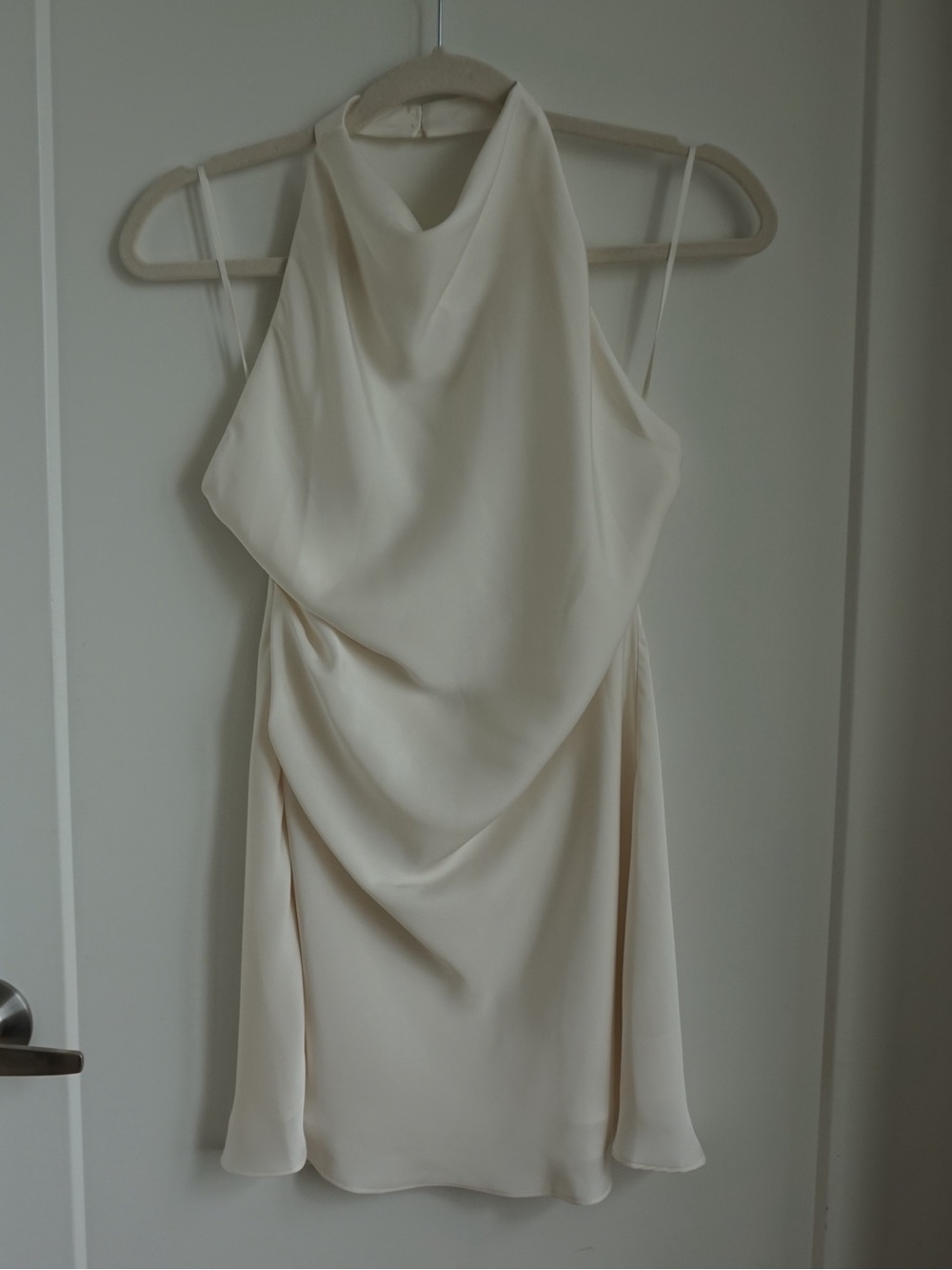 Babaton Ivory Halter Mini Dress